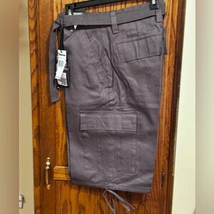Regal Wear Men’s Belted Pocket Cargo Shorts Gray Size 34
